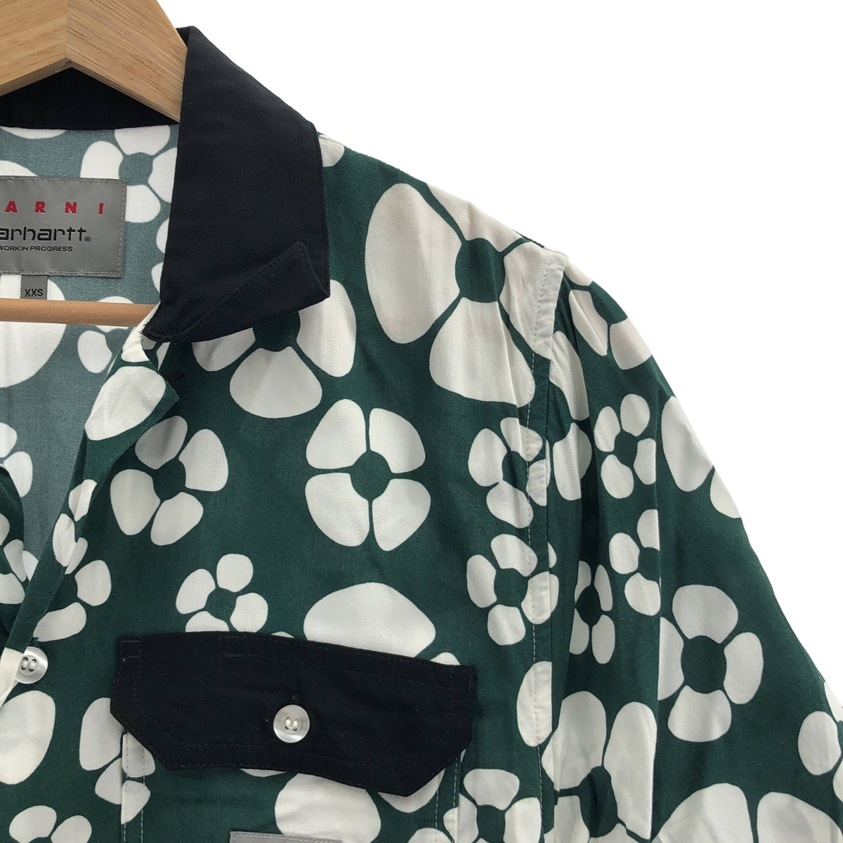 MARNI / 마르니 | × carhartt / 레이온 프린트 오픈 컬러 셔츠 | XXS | 남성