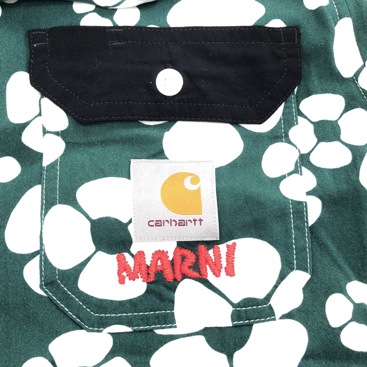 MARNI / 마르니 | × carhartt / 레이온 프린트 오픈 컬러 셔츠 | XXS | 남성