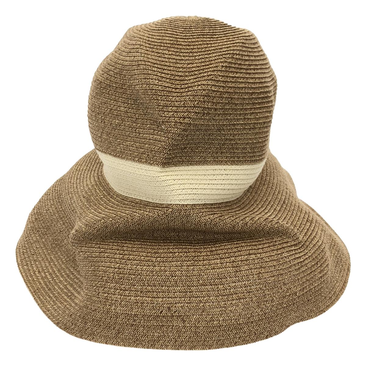 mature ha. / 마추아하 | BOXED HAT 11cm brim switch color line wide 모자 | 브라운 | 여성