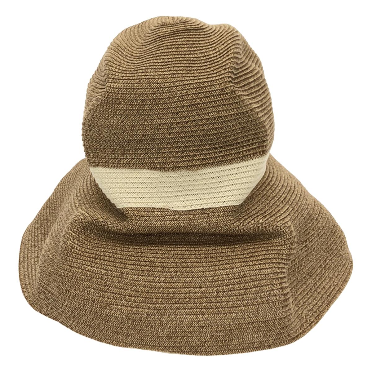 mature ha. / 마추아하 | BOXED HAT 11cm brim switch color line wide 모자 | 브라운 | 여성