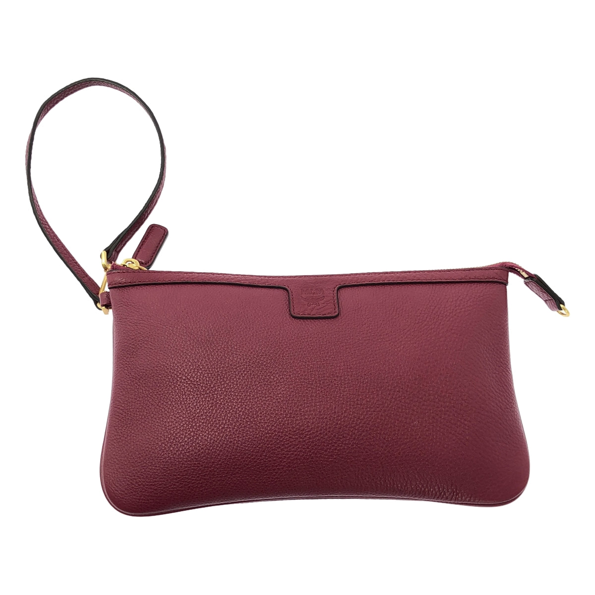 [狀況極佳] MCM | 兩用皮革手拿包 | 酒紅色 | 女款