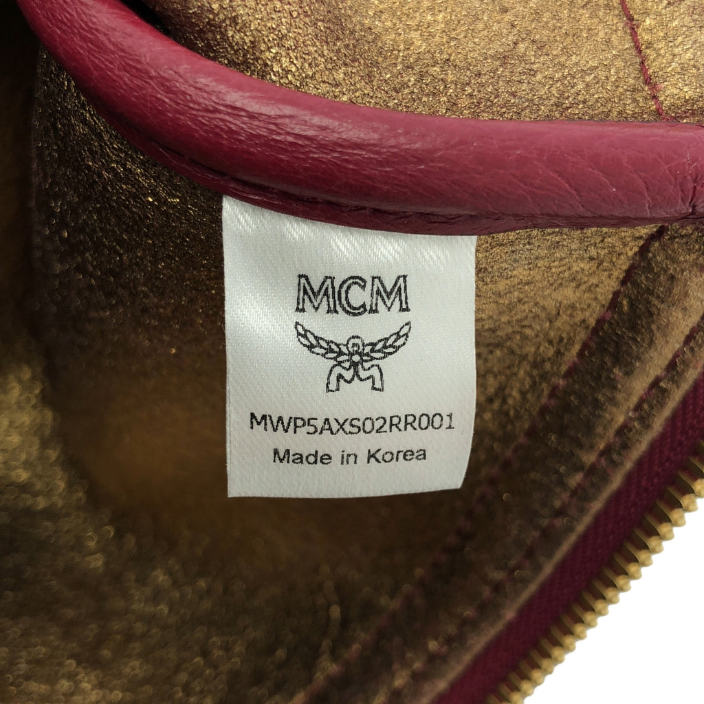 【美品】  MCM / エムシーエム | 2WAY レザー クラッチバッグ | ワインレッド | レディース