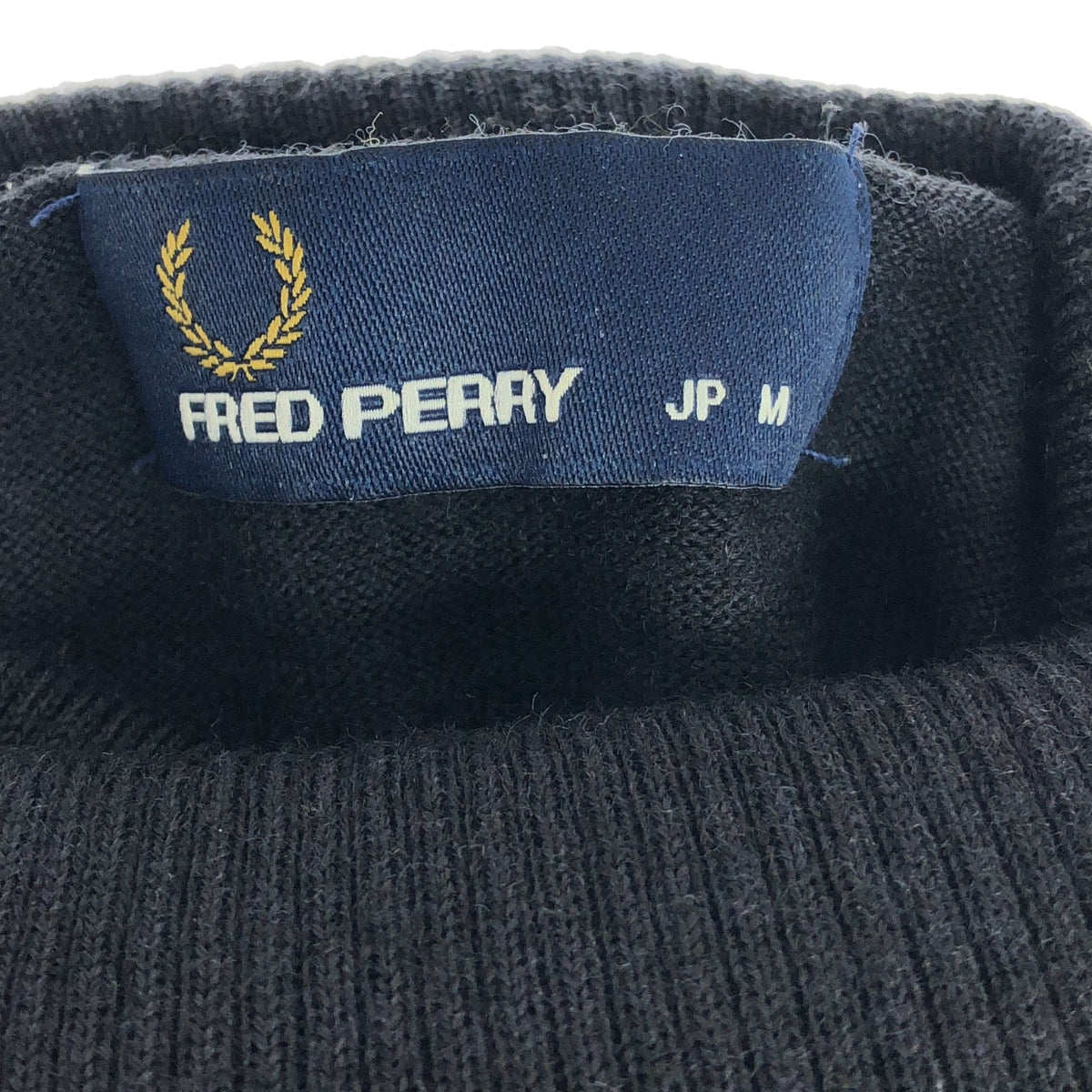 FRED PERRY / Fred Perry | One point logo turtleneck knit pullover | M |