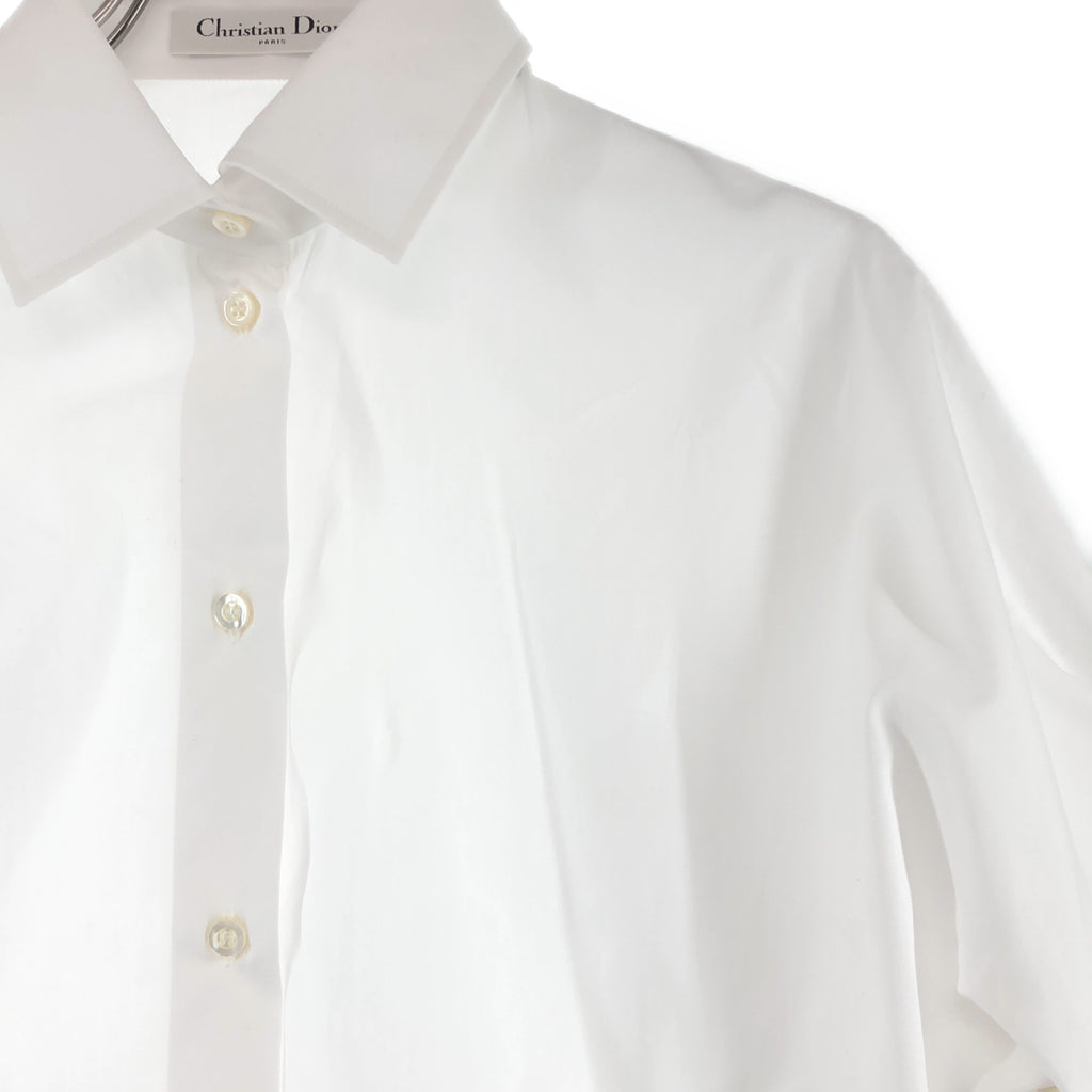 克莉絲汀狄奧 | 2023 春夏系列 | 蜜蜂刺繡珍珠袖扣短袖襯衫 | 尺寸 36 | 女款