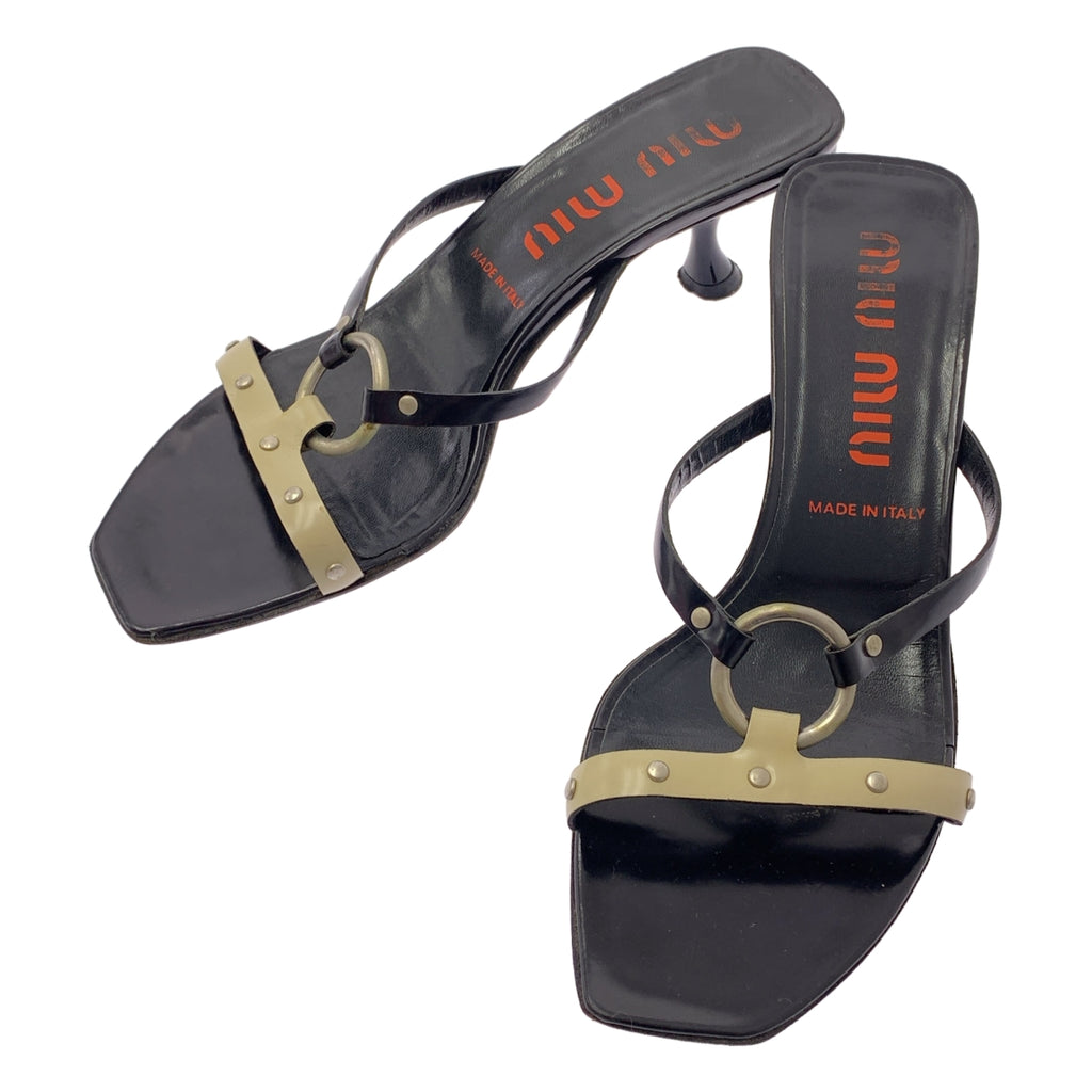 miu miu / 뮤뮤 | 스트랩 뮬 샌들 | 37 | 여성