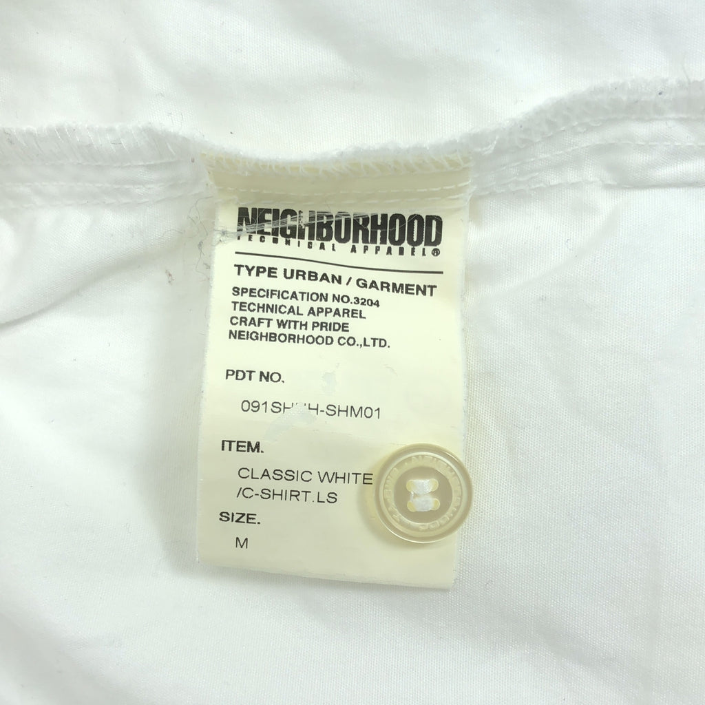 NEIGHBORHOOD / 네이버 후드 | CLASSIC WHITE SHIRT LS 로고 코튼 셔츠 | M | 남성