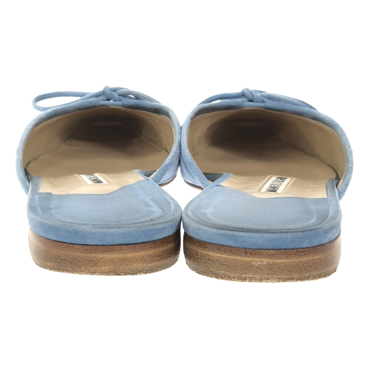 MANOLO BLAHNIK / Manolo Blahnik | BALLERIMU Suede Ribbon Flat Sandals | 38 1/2 | Light Blue | Women's