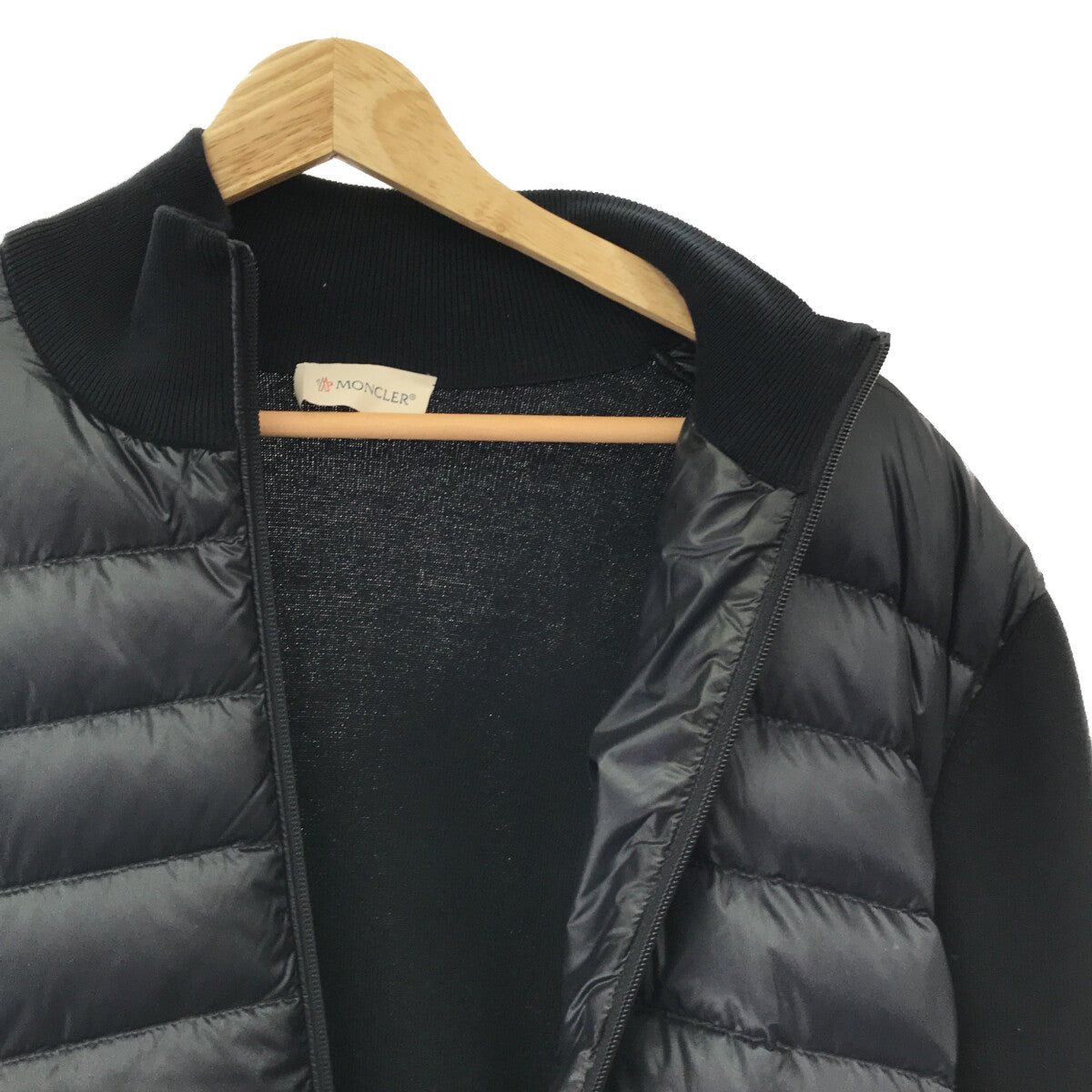 MONCLER | TRICOT CARDIGAN knitted down jacket | L | Navy | Men's