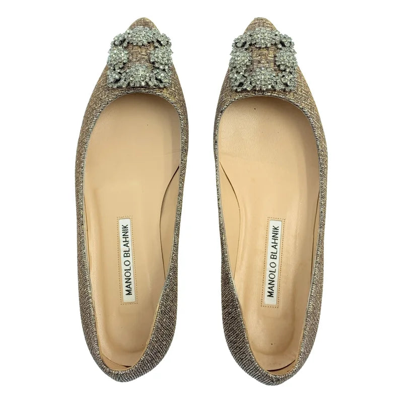 MANOLO BLAHNIK / 馬諾洛．布拉尼克 | HANGISI 水鑽扣飾閃光高跟鞋 | 37 | 女士