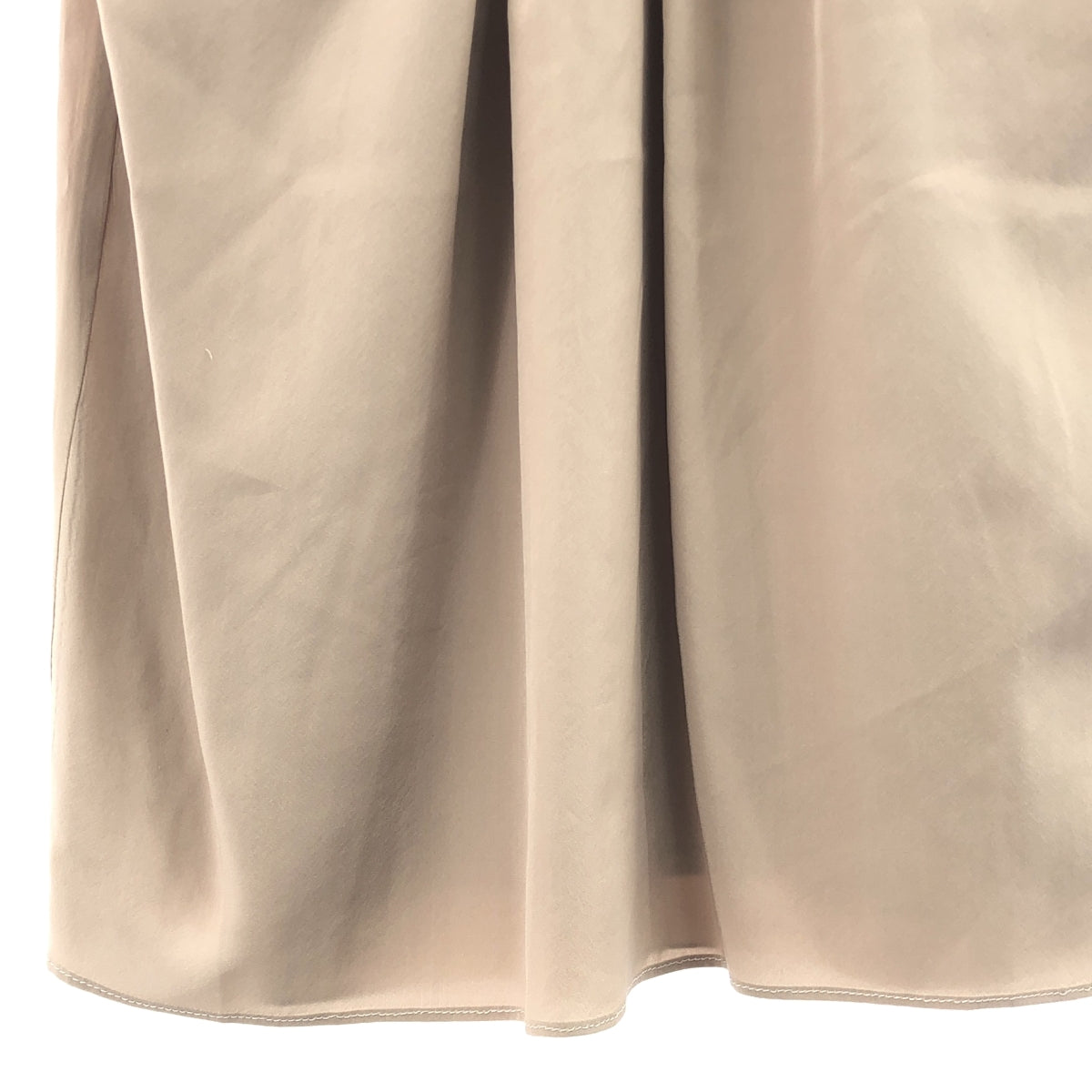 【미품】 VALENTINO / 발렌티노 | 민소매 주름 디자인 실크 원피스 | 4 | 베이지 | 여성