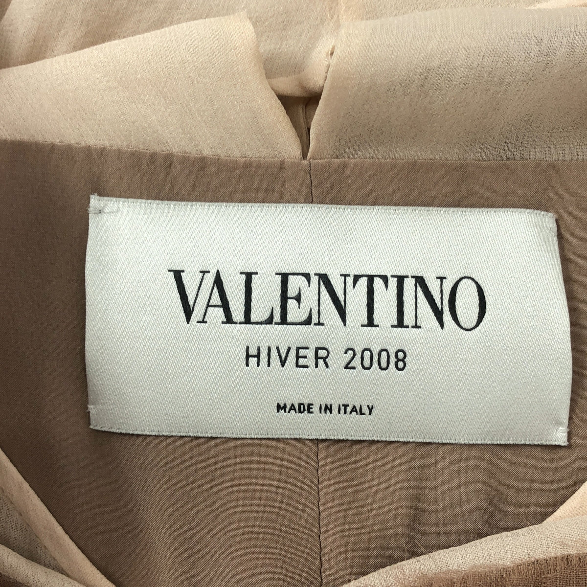 【미품】 VALENTINO / 발렌티노 | 민소매 주름 디자인 실크 원피스 | 4 | 베이지 | 여성