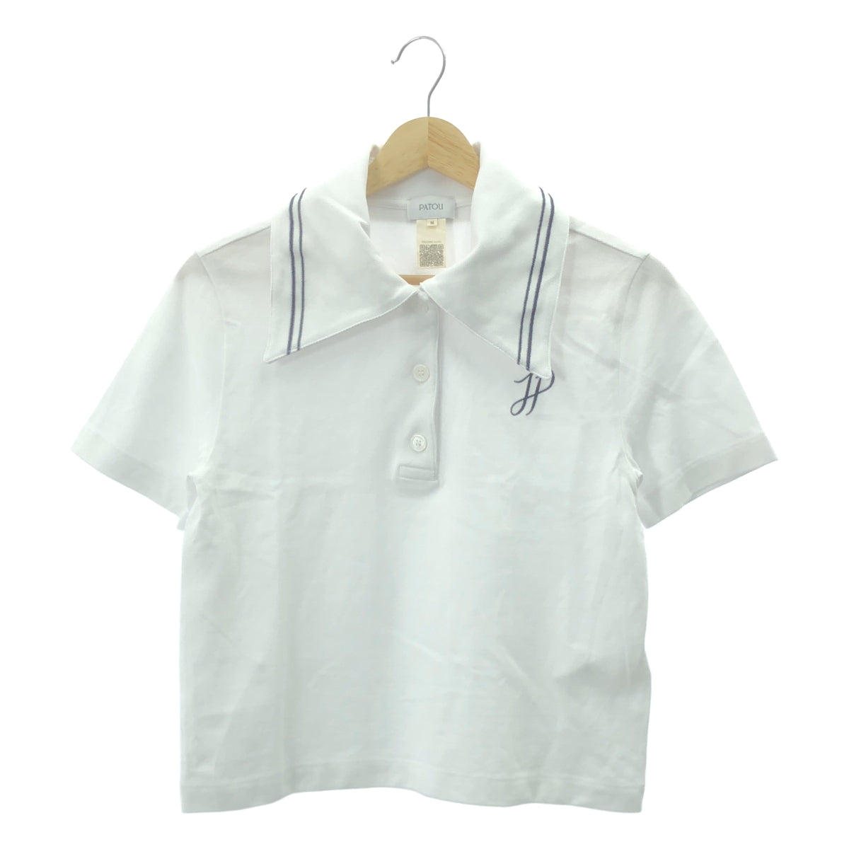 PATOU / 파투 | 피케 오가닉 코튼 Jp 로고 폴로 셔츠 | M | 화이트 | 여성