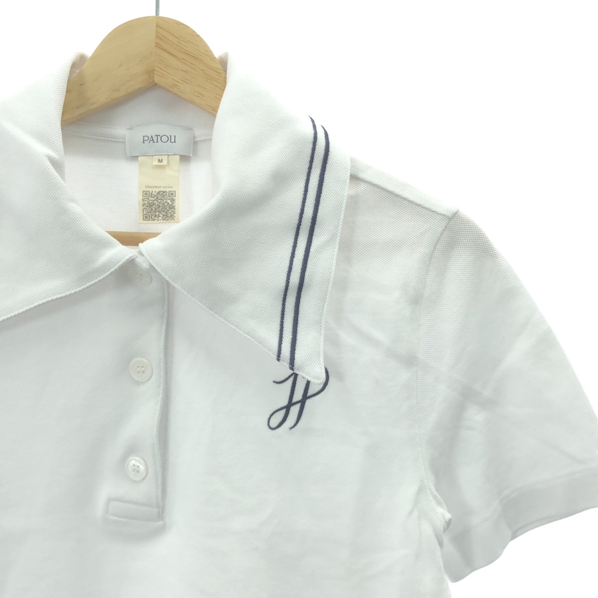 PATOU / 파투 | 피케 오가닉 코튼 Jp 로고 폴로 셔츠 | M | 화이트 | 여성