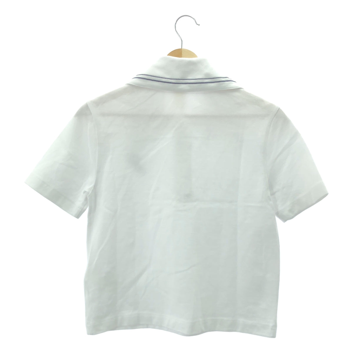 PATOU / 파투 | 피케 오가닉 코튼 Jp 로고 폴로 셔츠 | M | 화이트 | 여성