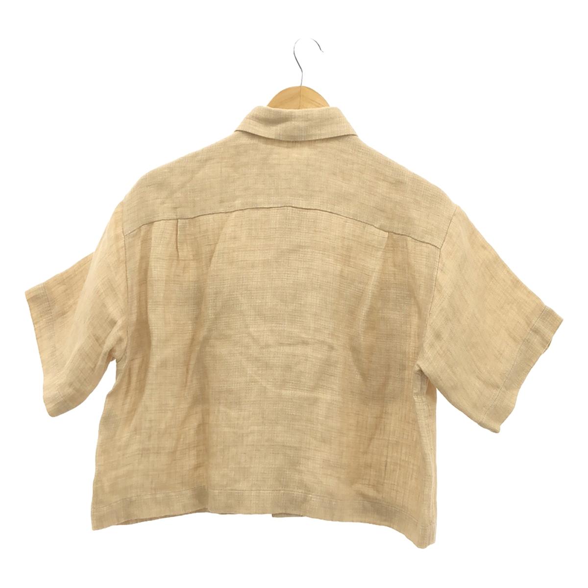 AURALEE | 2020SS | LINEN DOUBLE FACE HARF SLEEVED SHIRTS | 1 | Light beige | Women's