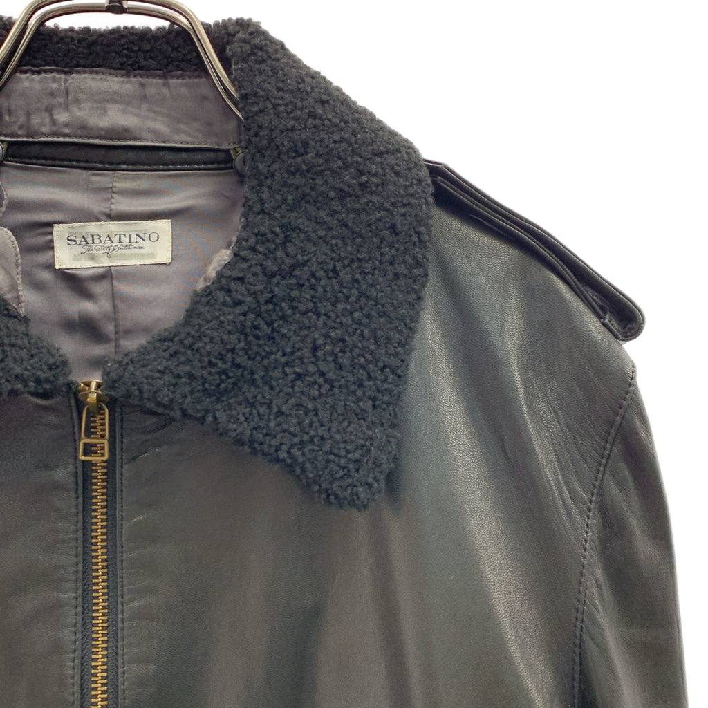 J.SABATINO / ジェイサバティーノ | ラムレザー ボアカラー ジャケット | 1 | メンズ