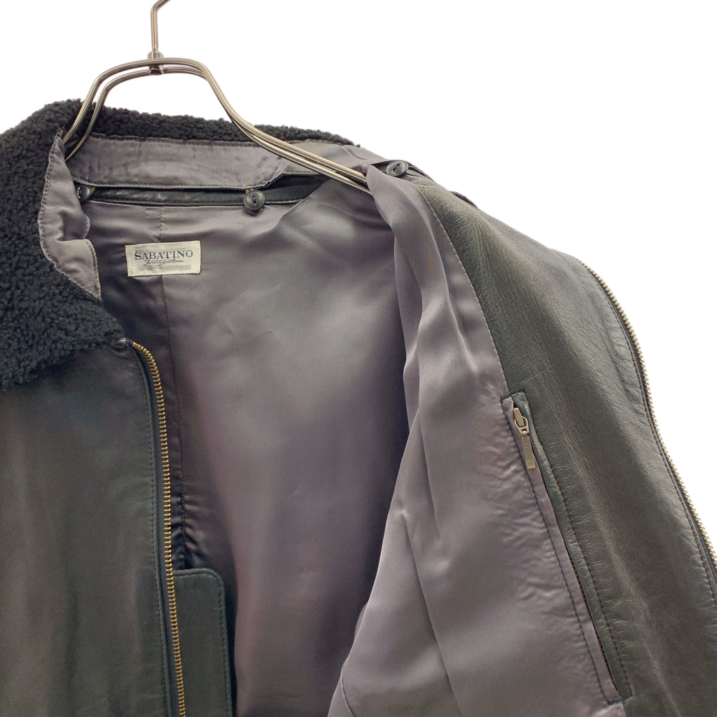 J.SABATINO / ジェイサバティーノ | ラムレザー ボアカラー ジャケット | 1 | メンズ