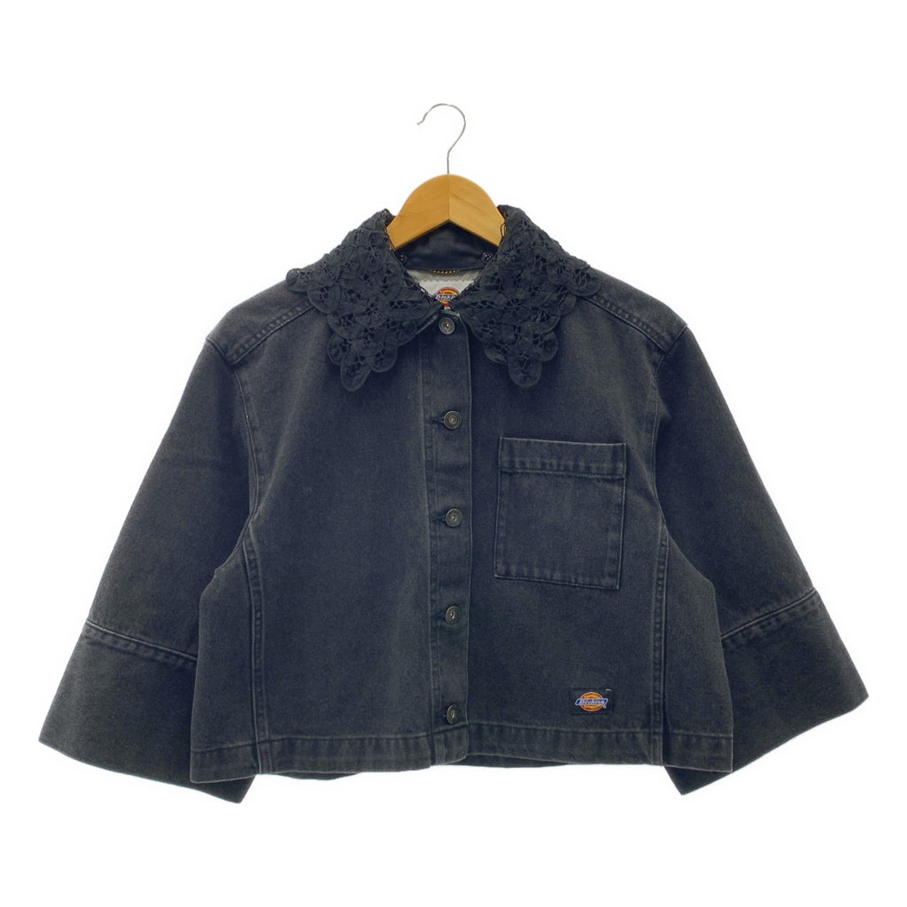 MUVEIL / 뮤베일 | × Dickies / 디키즈 착탈 가능 레이스 컬러 블랙 데님 재킷 | 38 | 여성