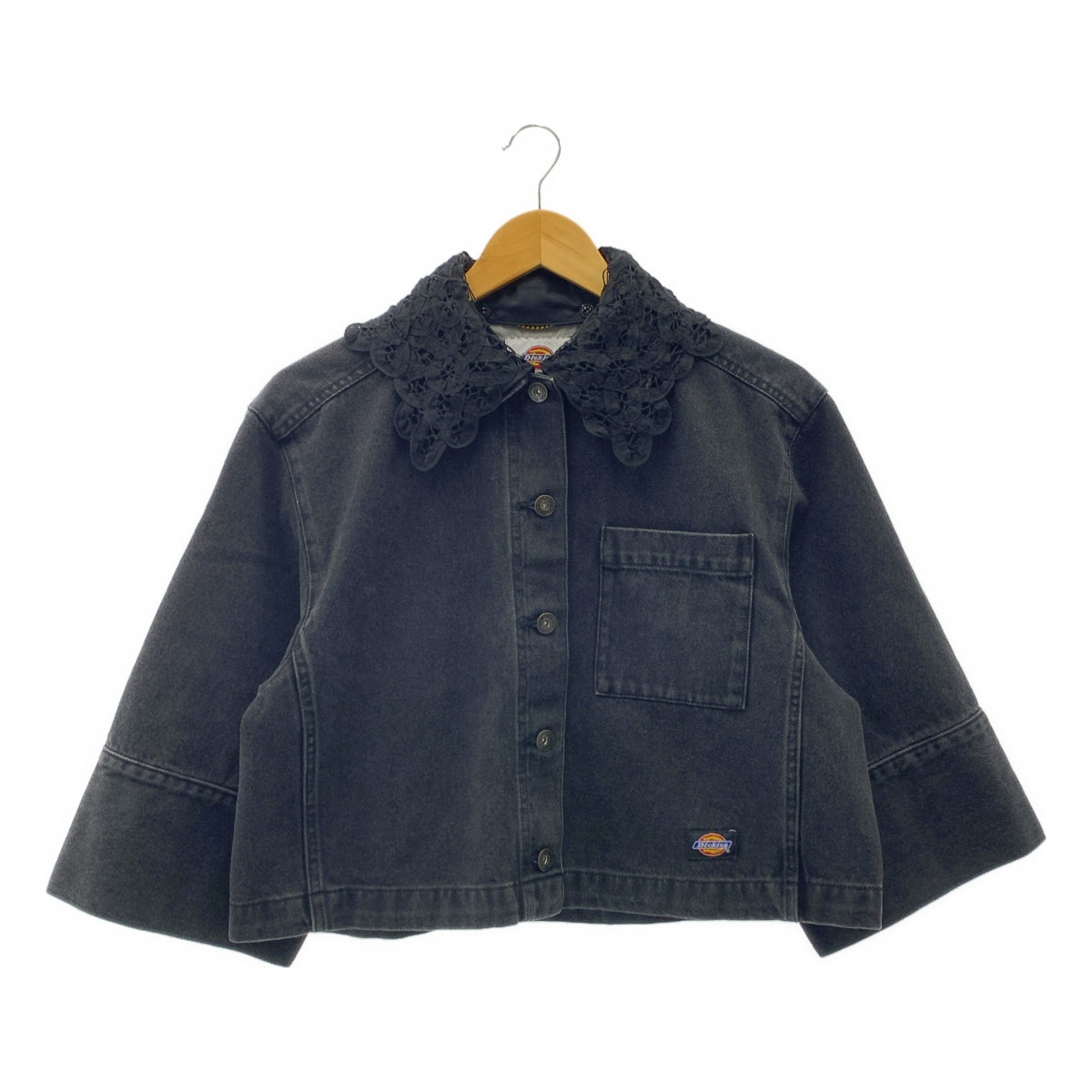 MUVEIL / 뮤베일 | × Dickies / 디키즈 착탈 가능 레이스 컬러 블랙 데님 재킷 | 38 | 여성