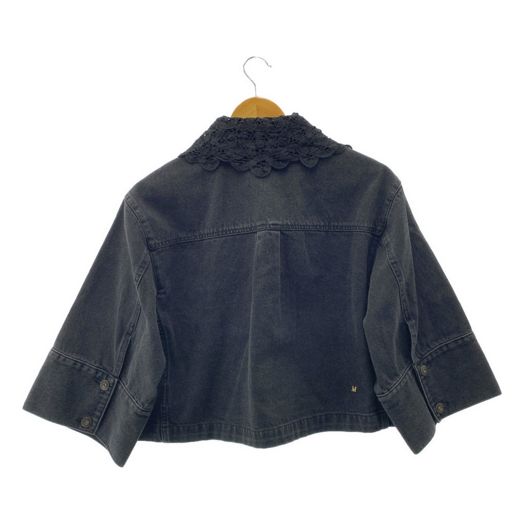 MUVEIL / 뮤베일 | × Dickies / 디키즈 착탈 가능 레이스 컬러 블랙 데님 재킷 | 38 | 여성
