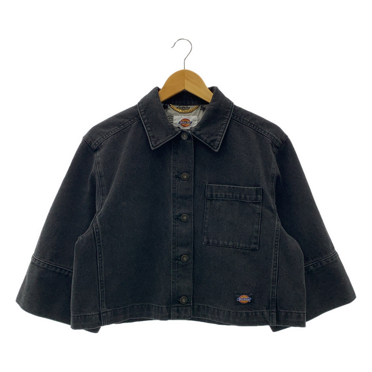 MUVEIL / 뮤베일 | × Dickies / 디키즈 착탈 가능 레이스 컬러 블랙 데님 재킷 | 38 | 여성