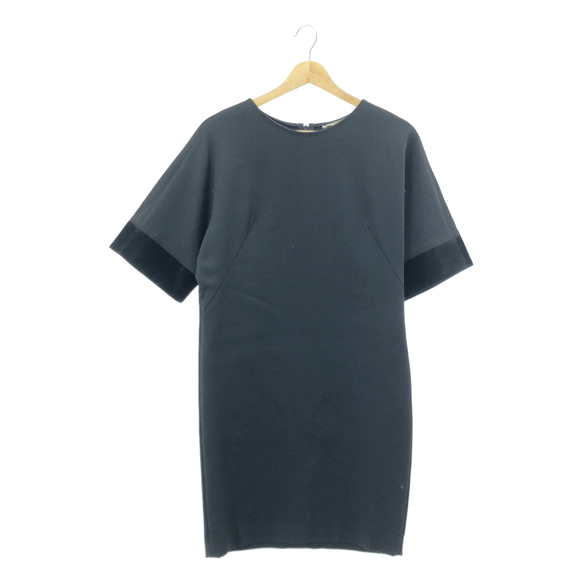 【美品】  STELLA McCARTNEY / ステラマッカートニー | 袖切替 ベロア ドレス ワンピース | 36 | ブラック | レディース