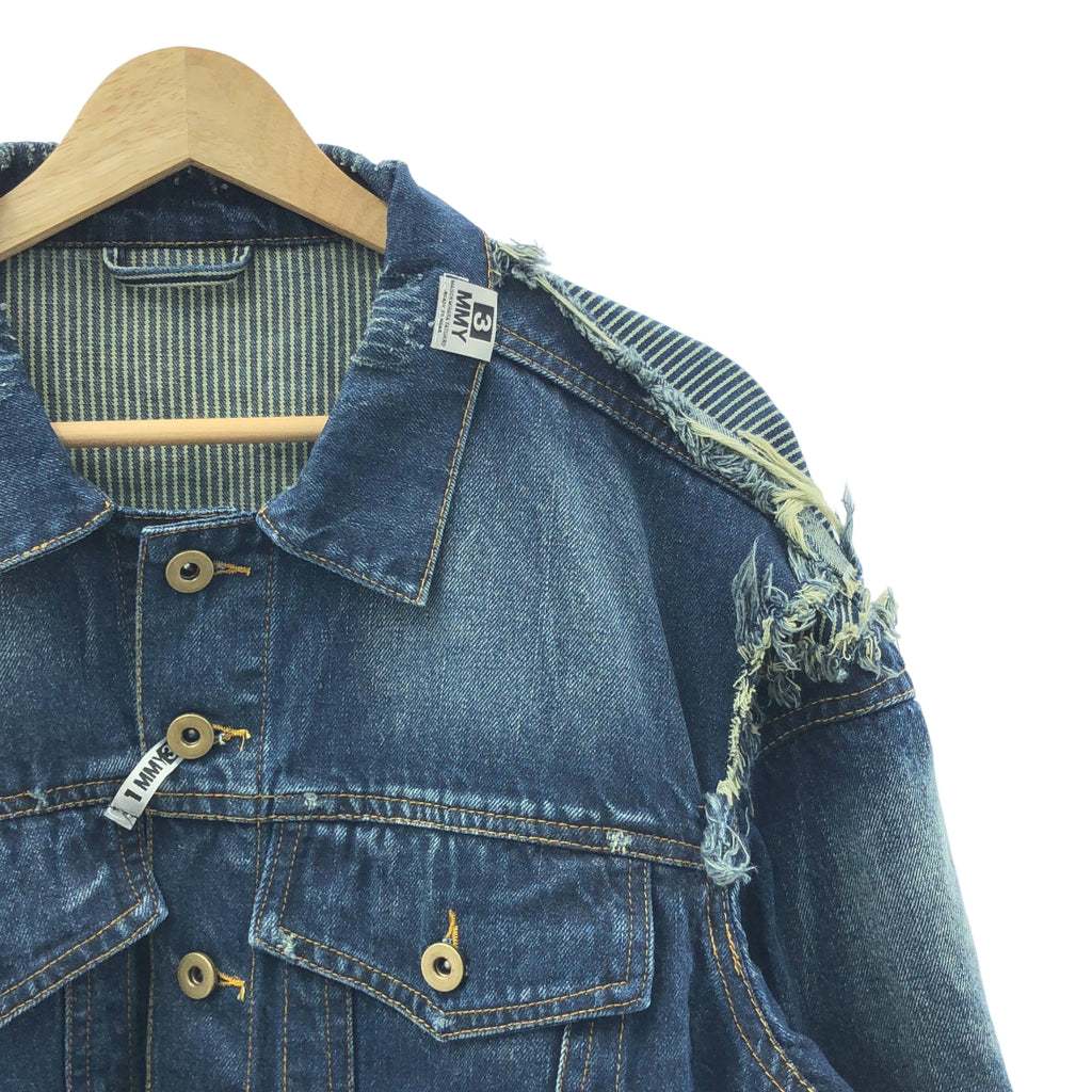 Maison MIHARA YASUHIRO / 메종 미하라야스 히로 | 2022SS | 컷오프 가공 히코리 데님 전환 트래커 재킷 | 44 | 남성