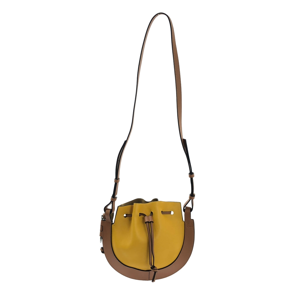 【美品】  LOEWE / ロエベ | HORSESHOE SMALL / ホースシュー スモール アナグラム レザー ショルダーバッグ | マスタード/ブラウン | レディース