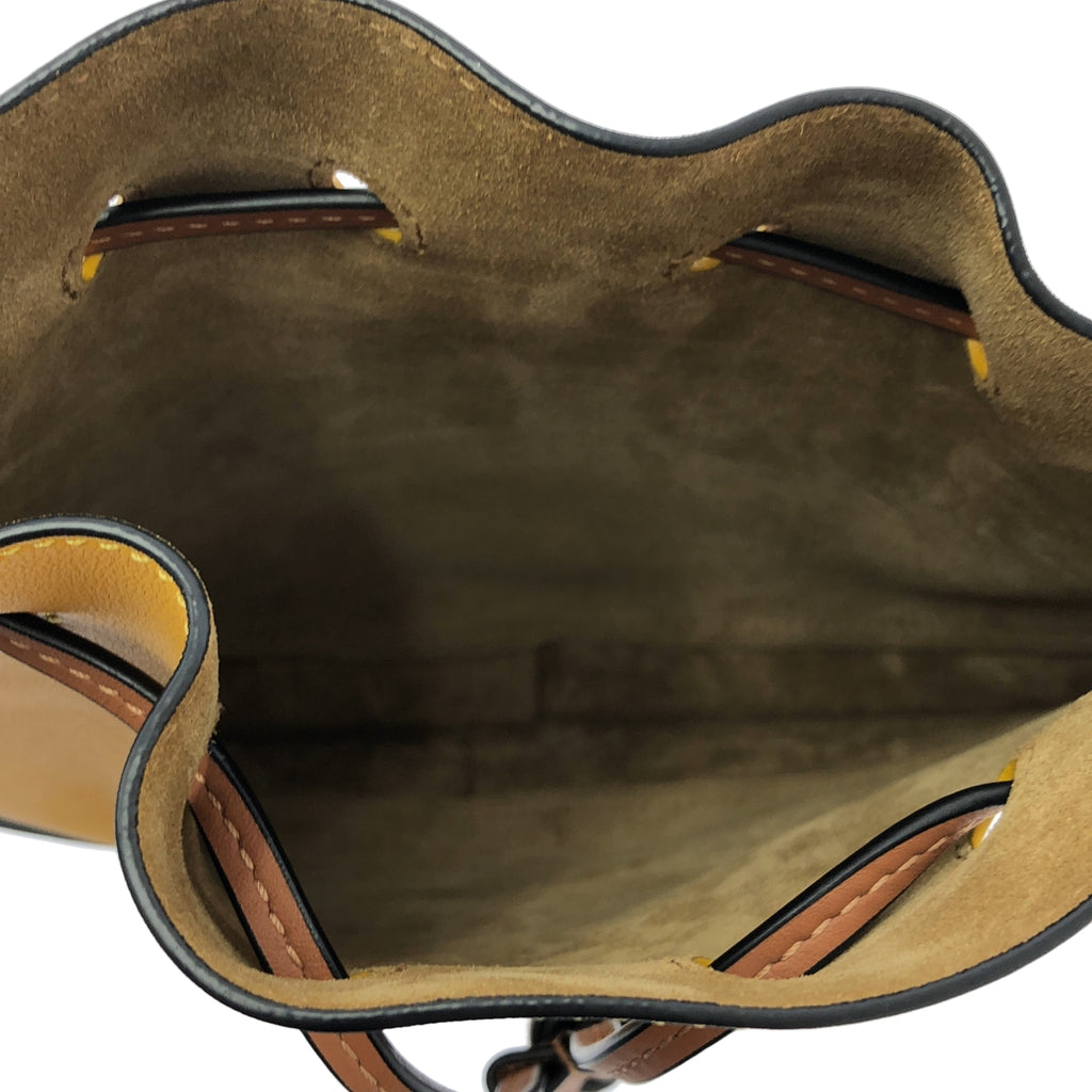【美品】  LOEWE / ロエベ | HORSESHOE SMALL / ホースシュー スモール アナグラム レザー ショルダーバッグ | マスタード/ブラウン | レディース