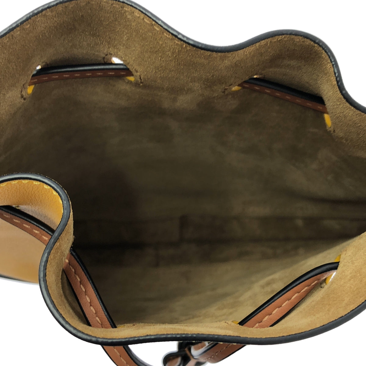 [狀況極佳] LOEWE | HORSESHOE SMALL / Horseshoe Small Anagram 皮革單肩包 | 芥末黃/棕色 | 女款