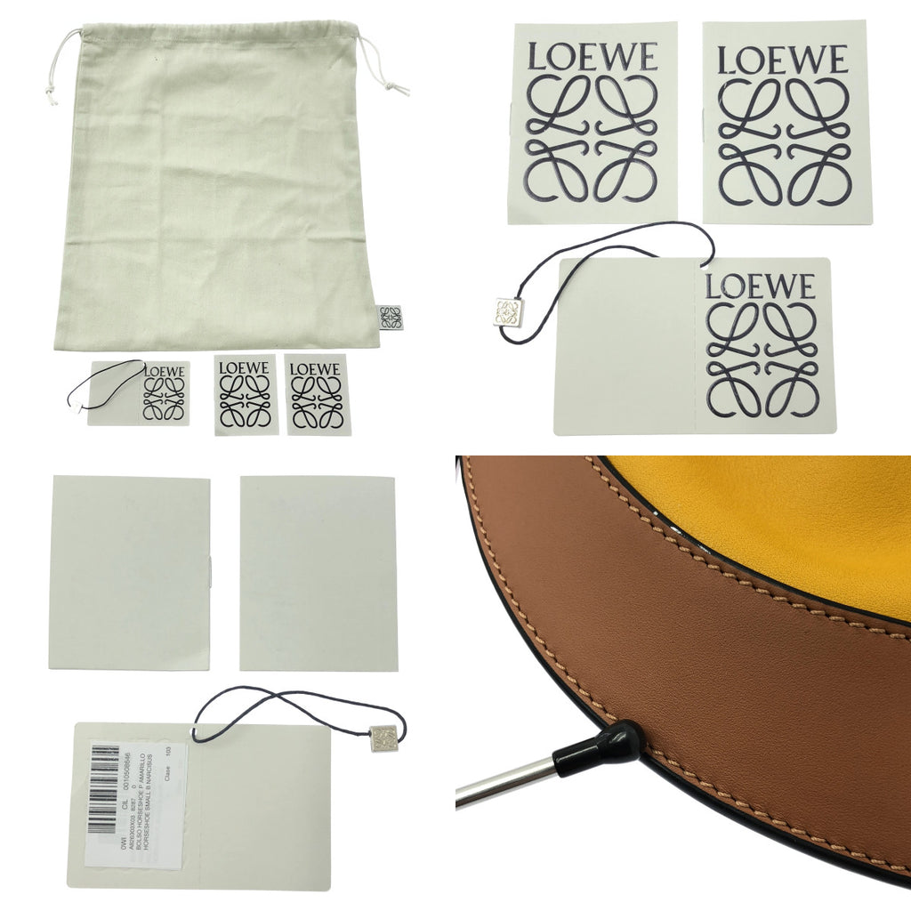 【美品】  LOEWE / ロエベ | HORSESHOE SMALL / ホースシュー スモール アナグラム レザー ショルダーバッグ | マスタード/ブラウン | レディース