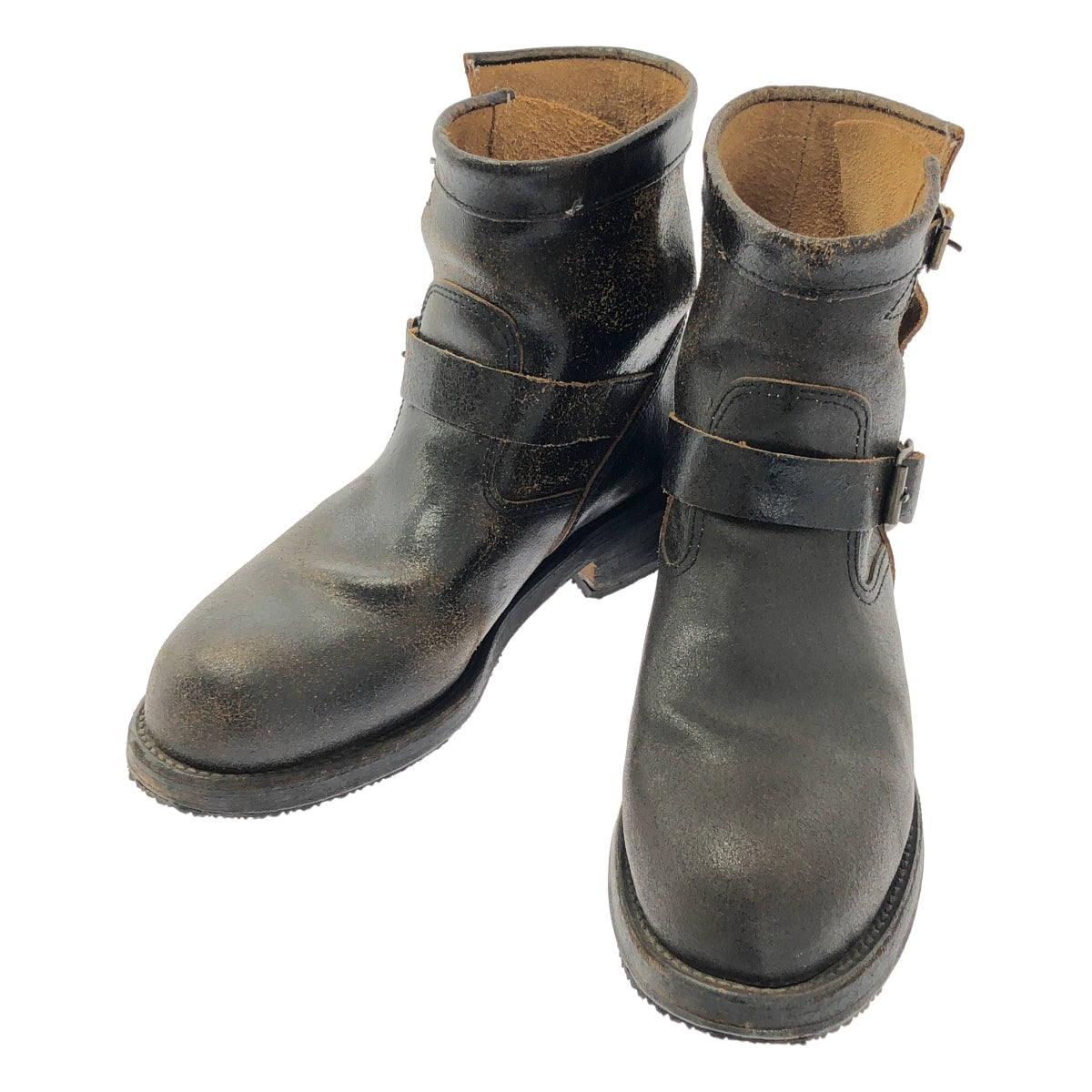 JUNYA WATANABE COMME des GARÇONS / 渡邊淳也 |裂紋皮革可調式工程師靴子 |尺寸 M |