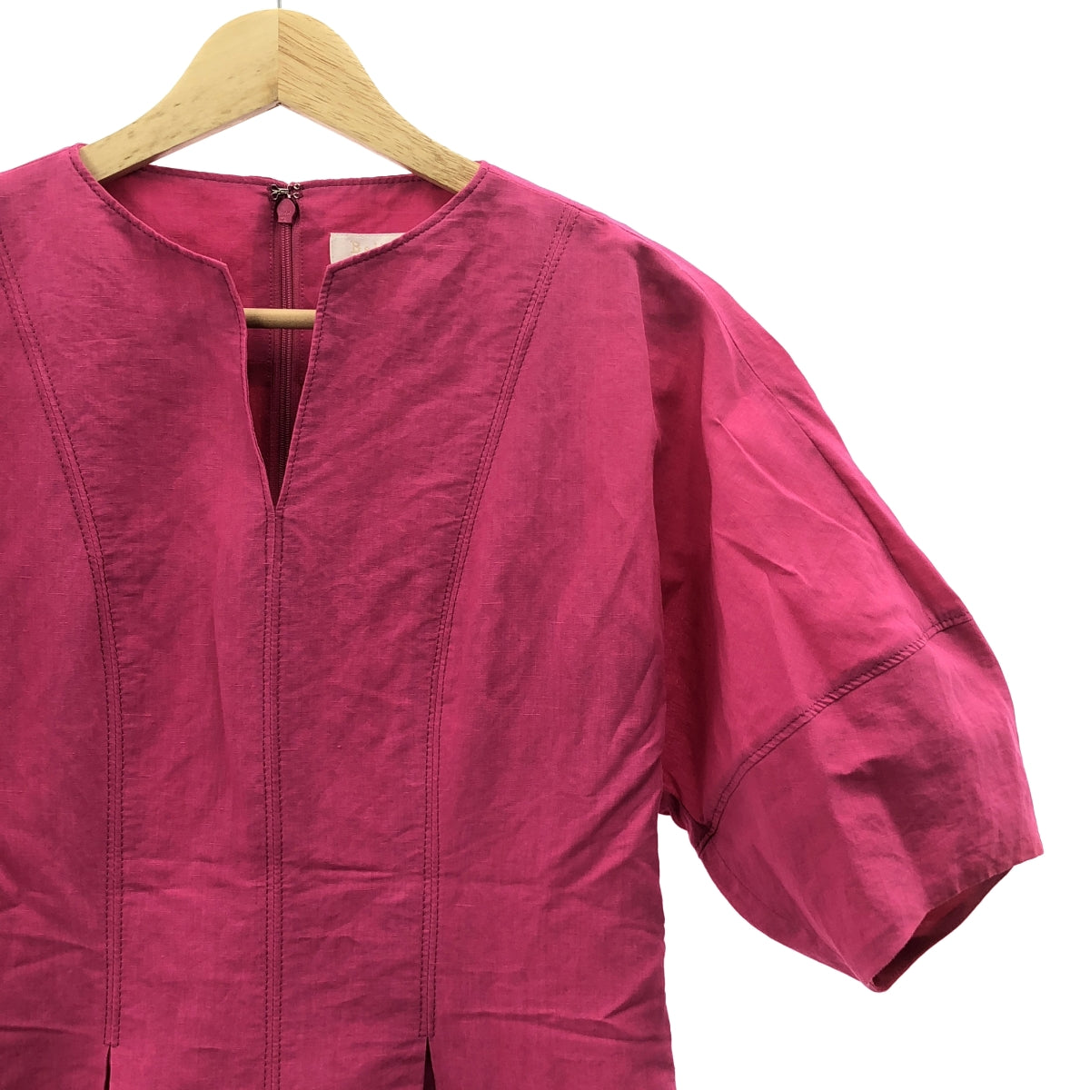 Tomorrowland BALLSEY / 투모로랜드 볼지 | 2023SS | 린넨 코튼 무브 웨스트 택 원피스 | 34 | 핑크 | 여성