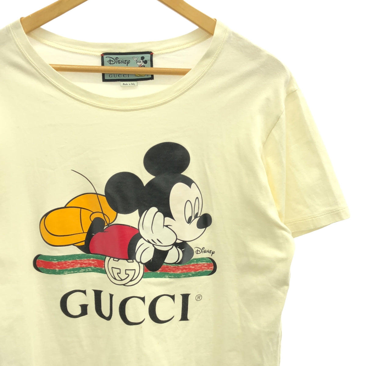 GUCCI / Gucci | × Disney / Disney Mickey / 492347 Printed T-shirt / Unisex | XS | Ecru | Men's