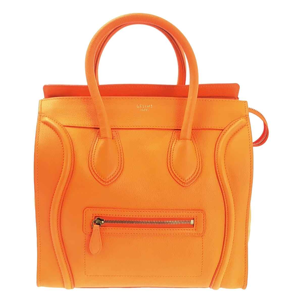 [狀況良好] CELINE | Phoebe-era Luggage 迷你購物皮革托特包 | 橙色 | 女款