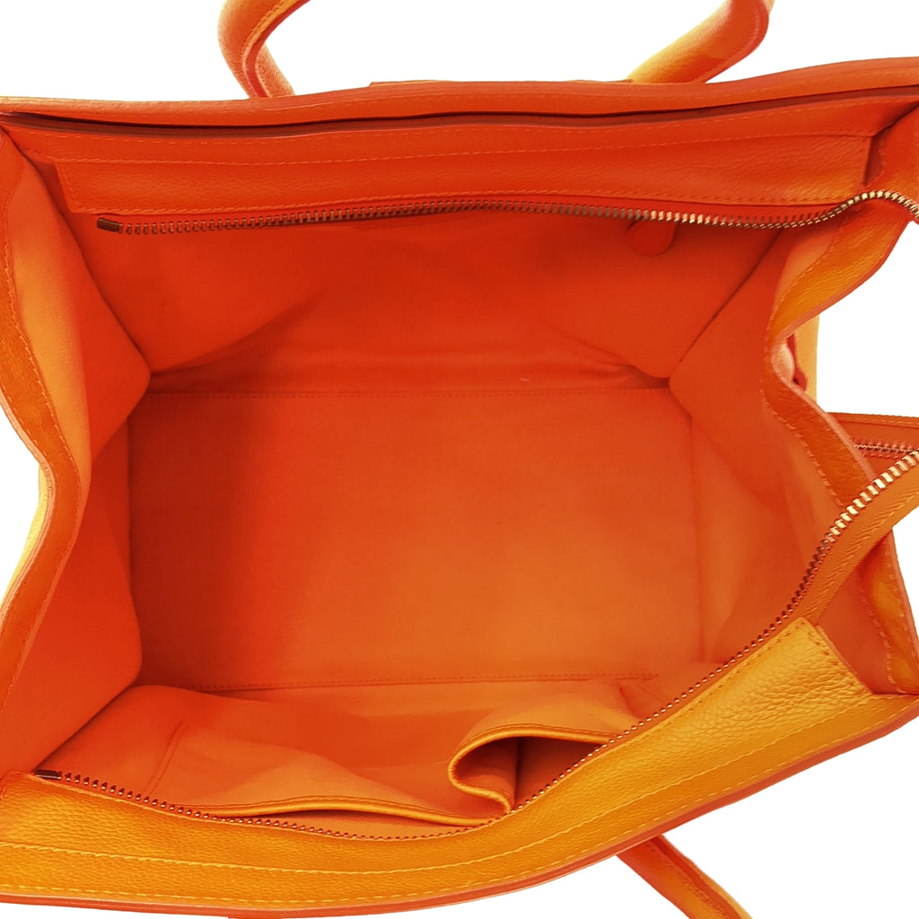 【美品】  CELINE / セリーヌ | フィービー期 ラゲージ ミニショッパー レザー トートバッグ | オレンジ | レディース