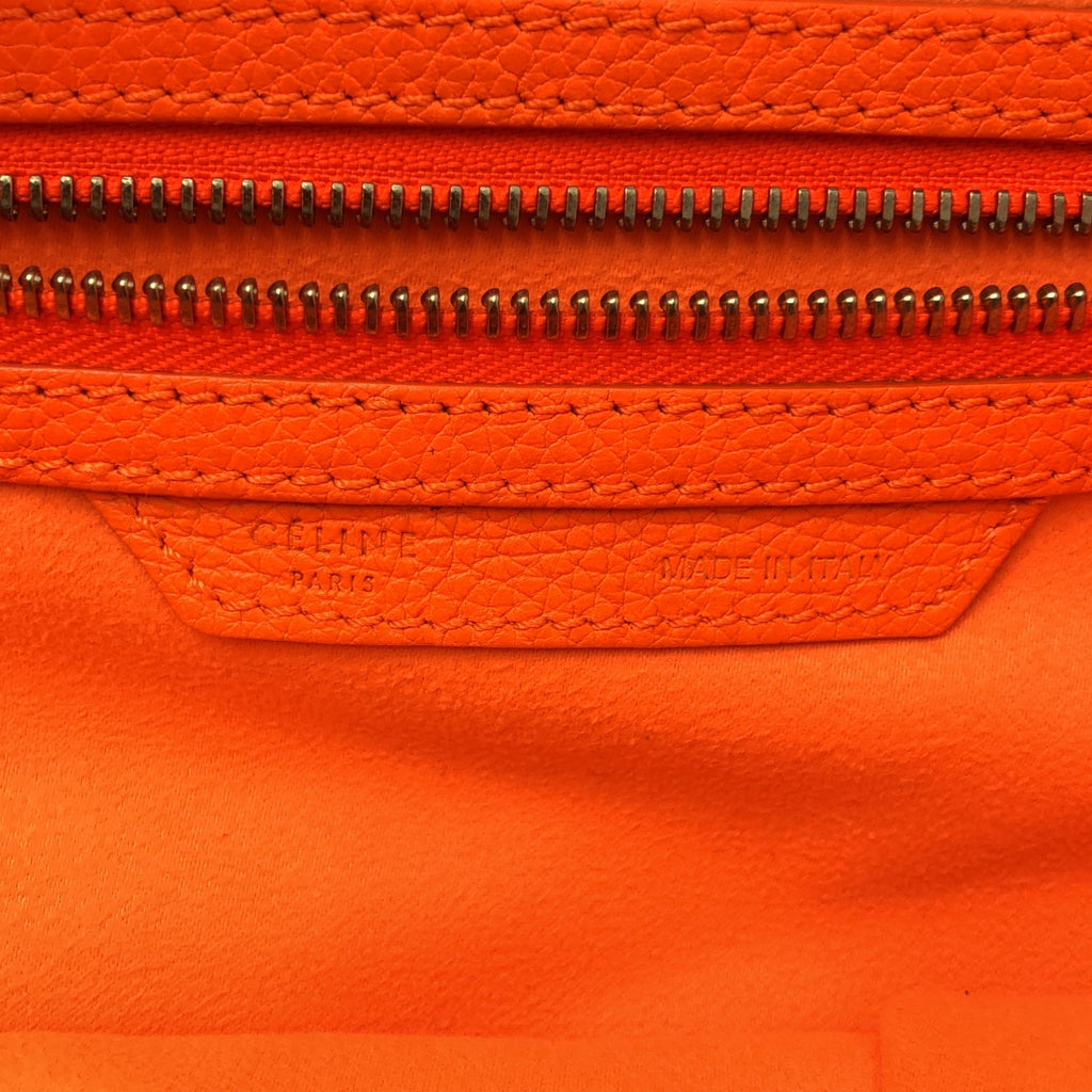 【美品】  CELINE / セリーヌ | フィービー期 ラゲージ ミニショッパー レザー トートバッグ | オレンジ | レディース