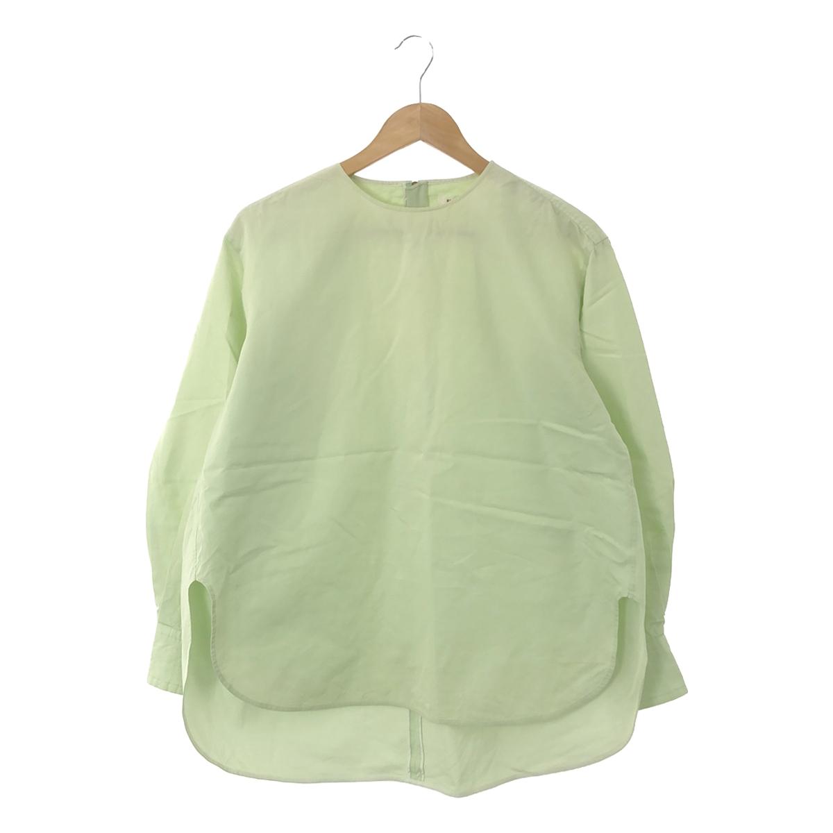 BLAMINK | Back zip crew neck blouse | 38 | Light green | Women's