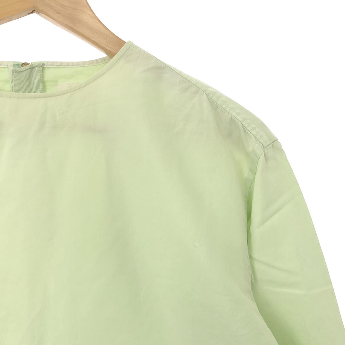 BLAMINK | Back zip crew neck blouse | 38 | Light green | Women's