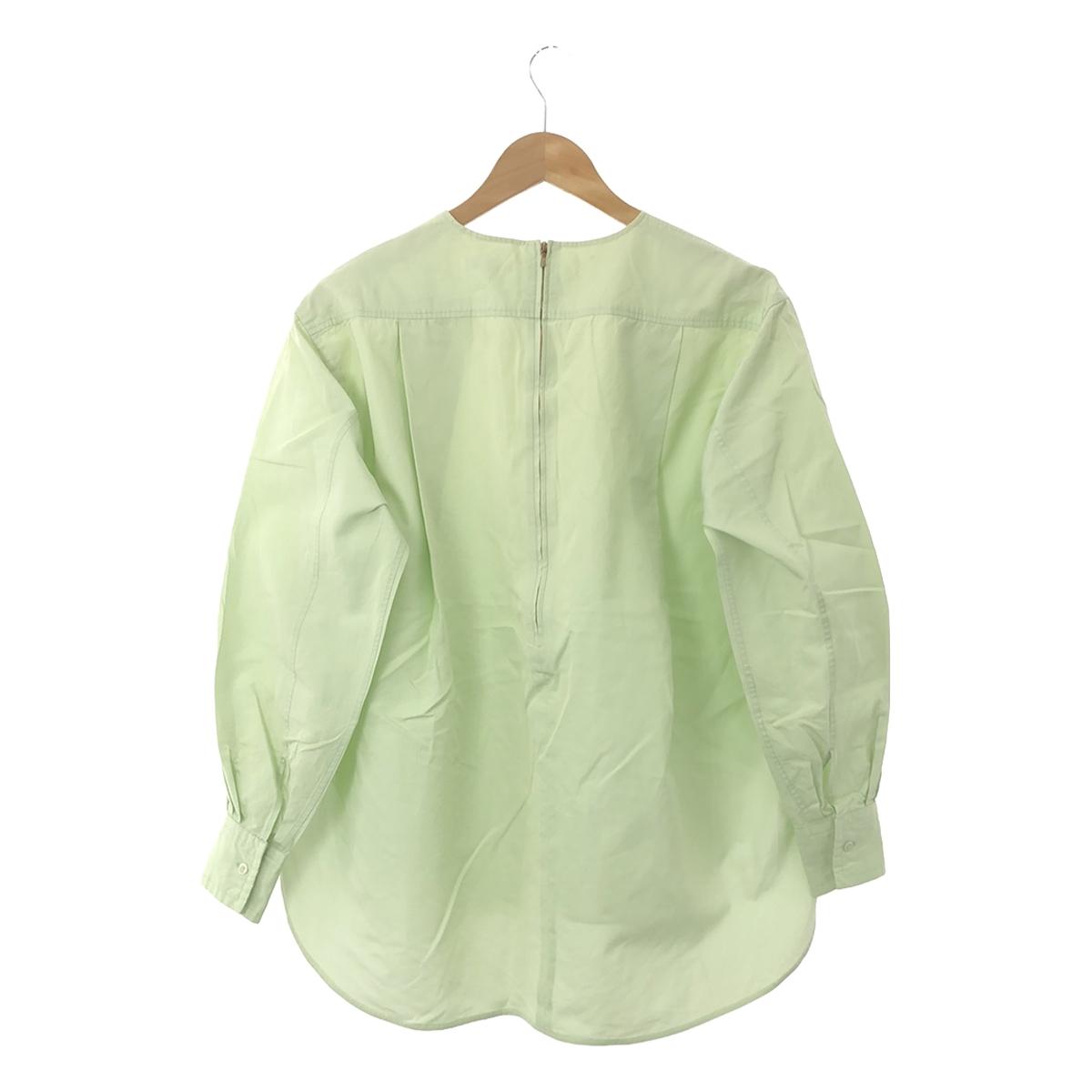 BLAMINK | Back zip crew neck blouse | 38 | Light green | Women's