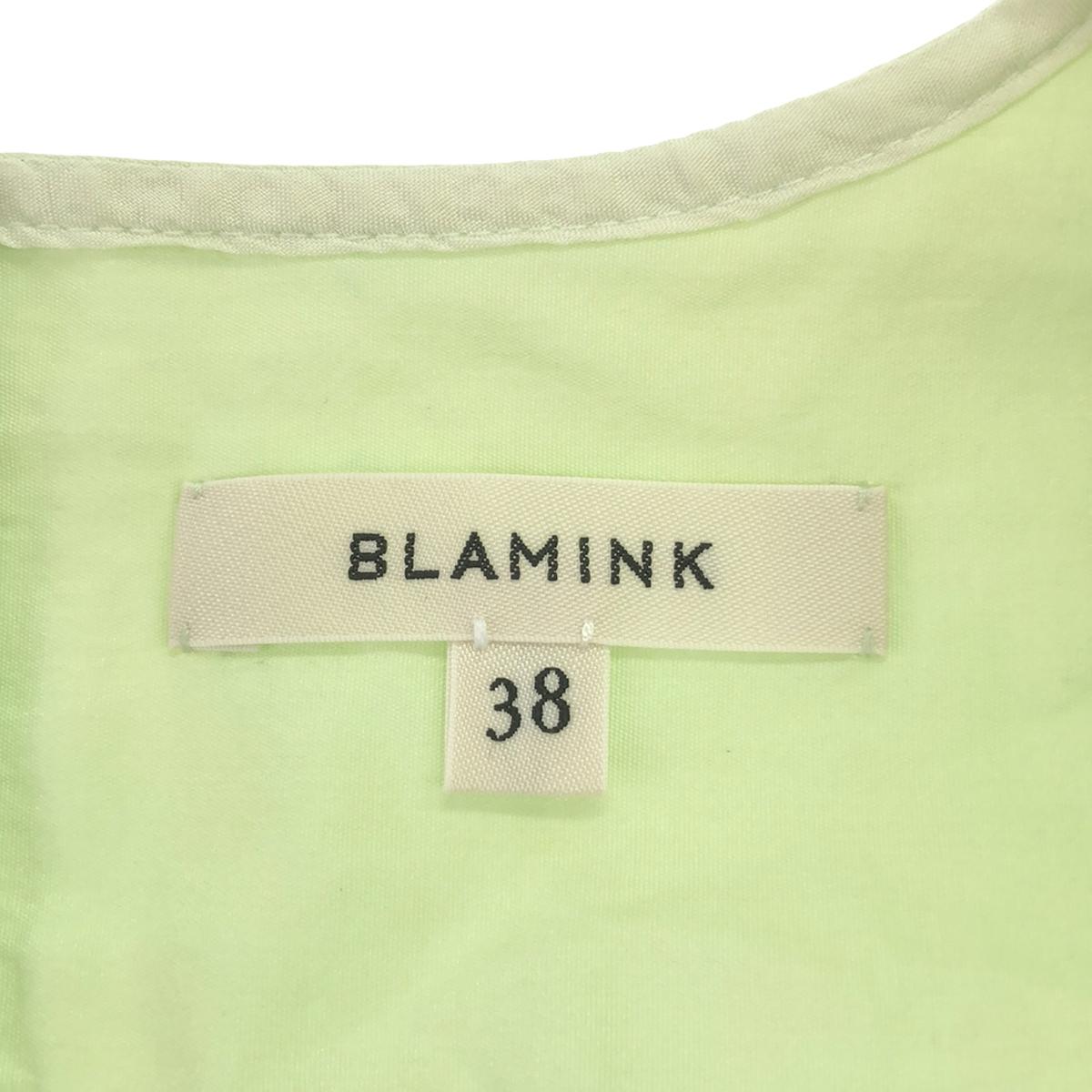 BLAMINK | Back zip crew neck blouse | 38 | Light green | Women's