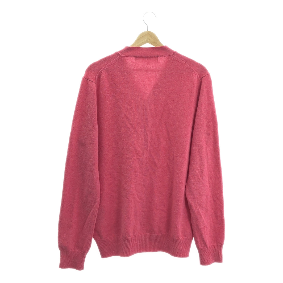 【美品】  PLAY COMME des GARCONS / プレイコムデギャルソン | 2021AW | ウール ハートワッペン オーバー ニット カーディガン | L | ピンク | メンズ