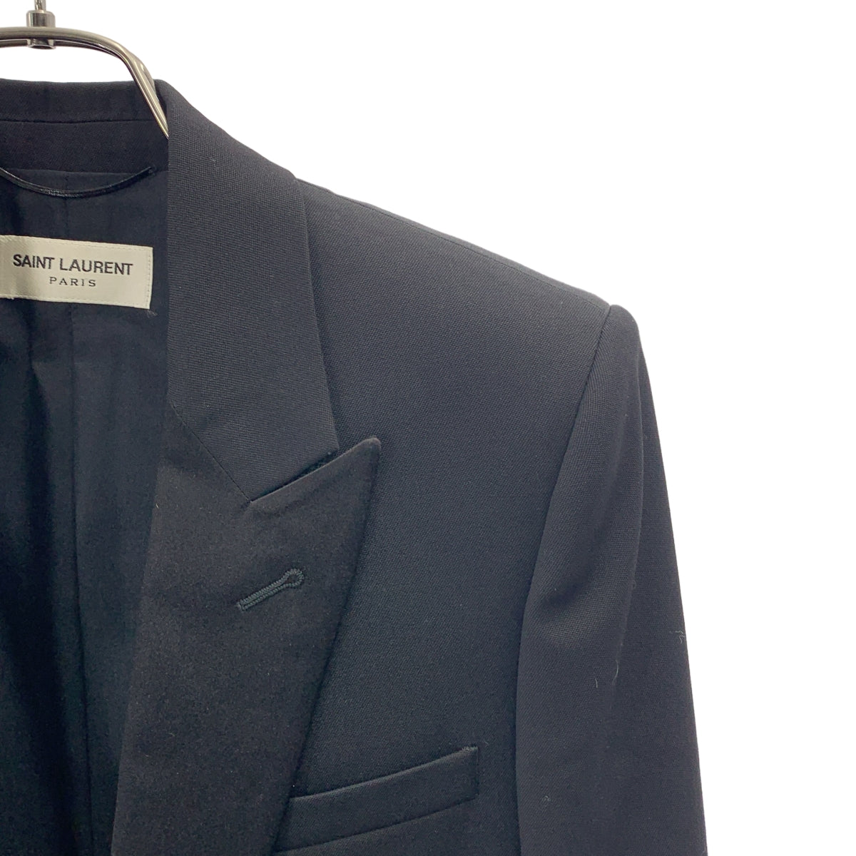 SAINT LAURENT / サンローラン | ウール ラペル切替 スモーキング ジャケット | 34 | レディース