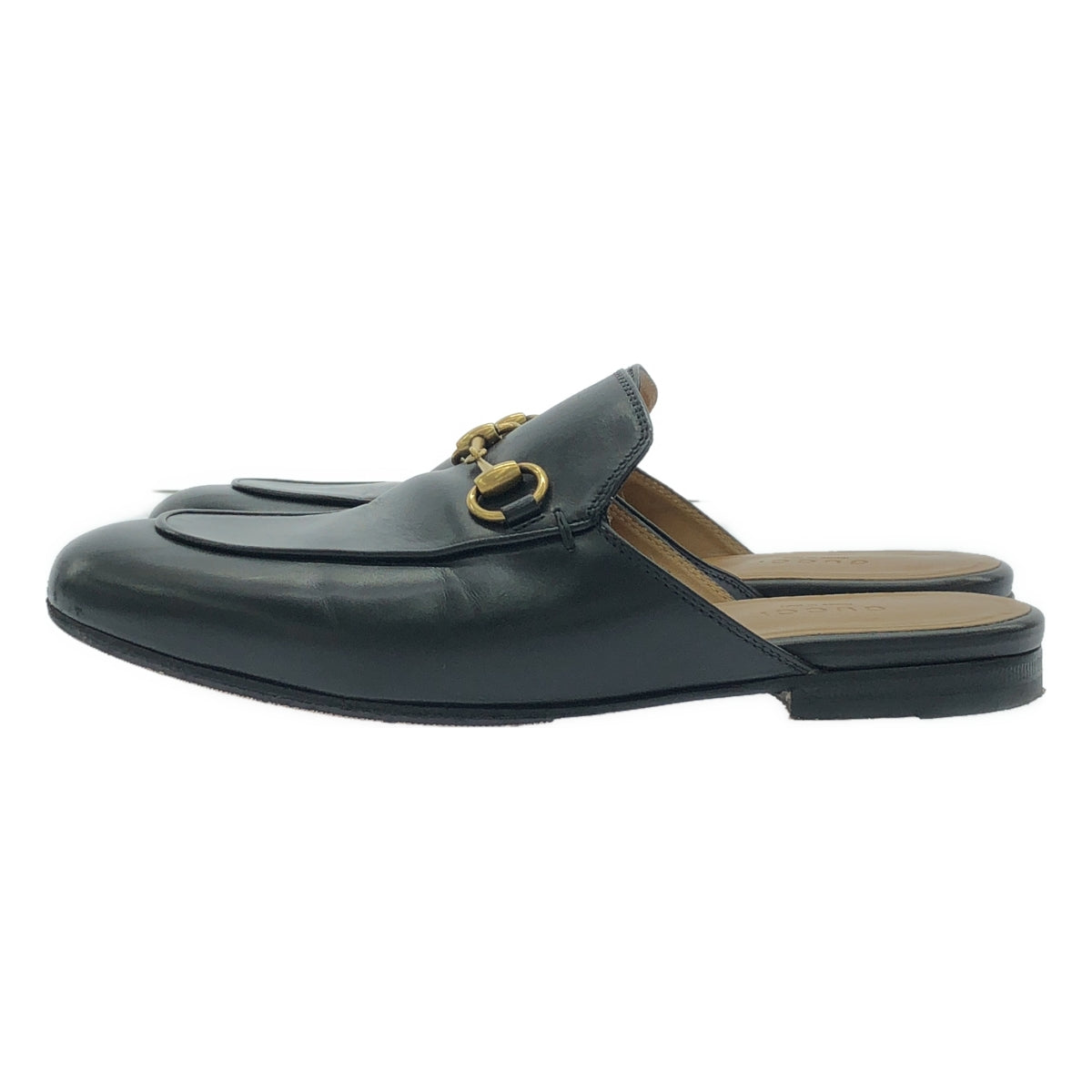 GUCCI | Princetown | Leather Horsebit Flat Mule Sandals | Size 35 | Women's