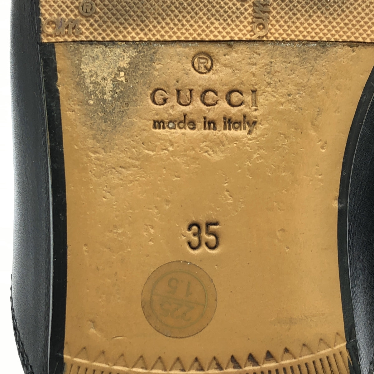 GUCCI / 구찌 | 프린스 타운 / 가죽 호스 비트 플랫 뮬 샌들 | 35 | 여성