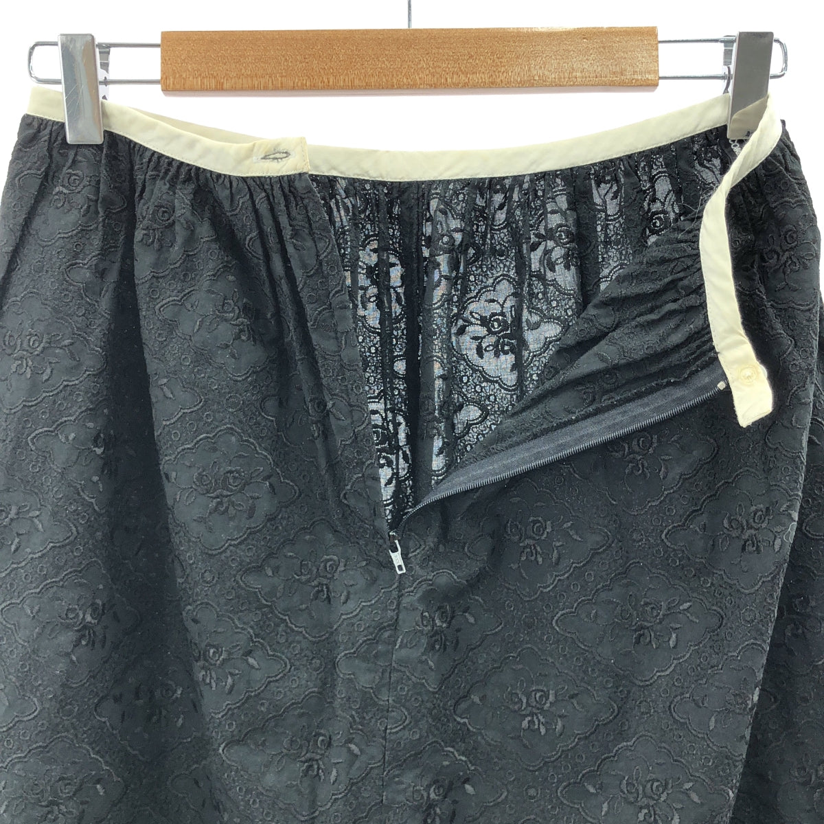 tricot COMME des GARCONS / トリココムデギャルソン | AD1999 | エンブロイダリー ギャザースカート | S | ブラック | レディース