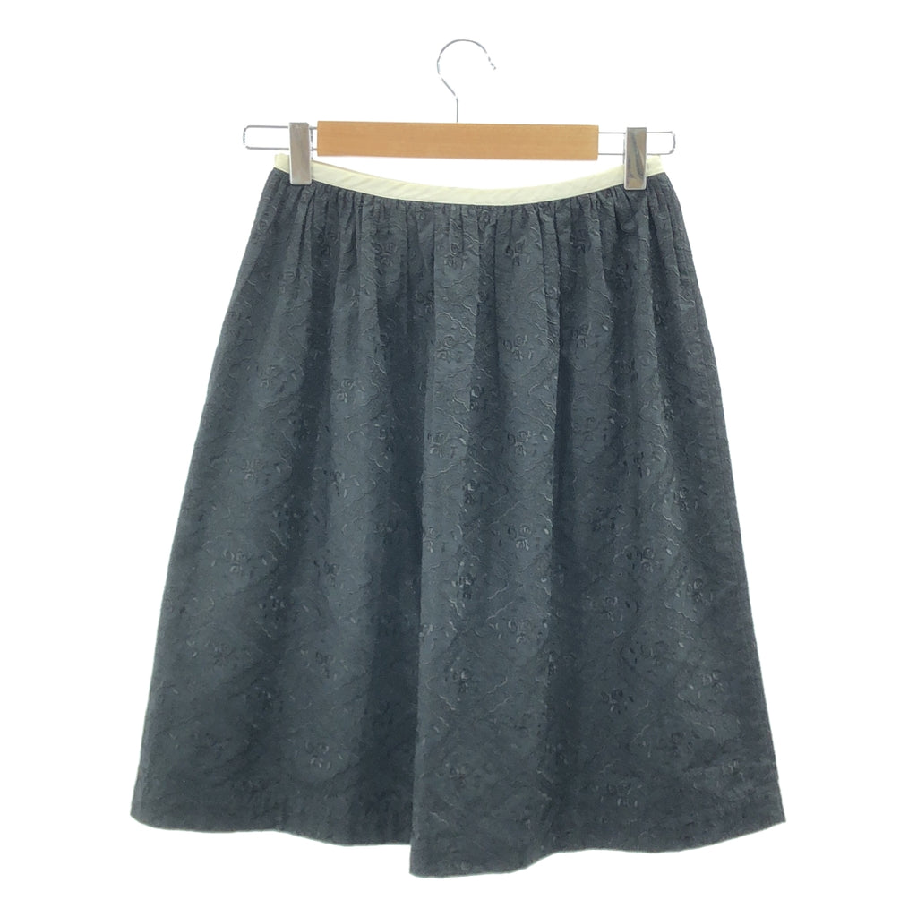 tricot COMME des GARCONS / トリココムデギャルソン | AD1999 | エンブロイダリー ギャザースカート | S | ブラック | レディース