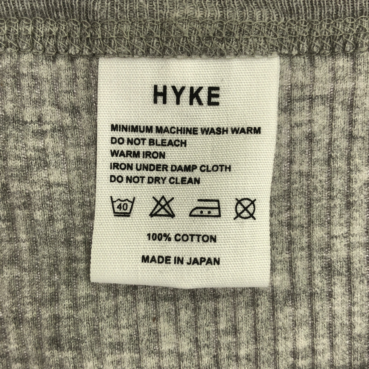 HYKE / Hike | Cotton ribbed long sleeve cut and sew |