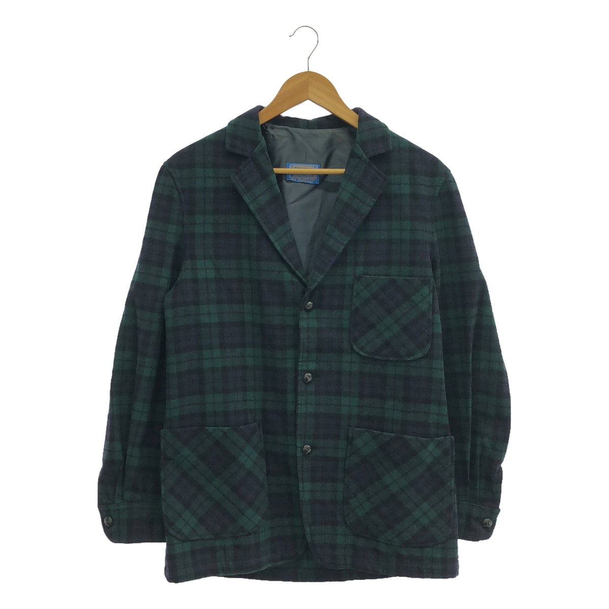 PENDLETON / ペンドルトン | 70s ヴィンテージ ウール チェック くるみボタン 3B テーラードジャケット | M | メンズ