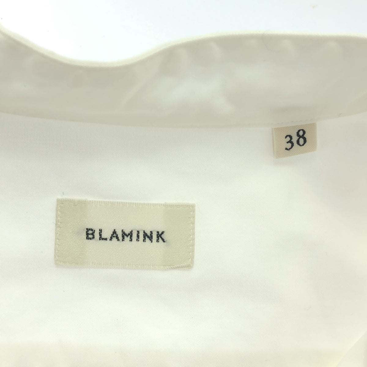 BLAMINK | Cotton band collar shirt | Size 38 | Women's